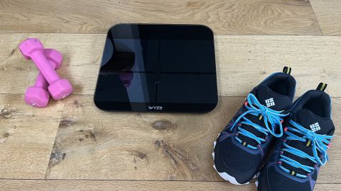 Wyze Scale X smart scale being tested by Live Science contributor Maddy Bidulph