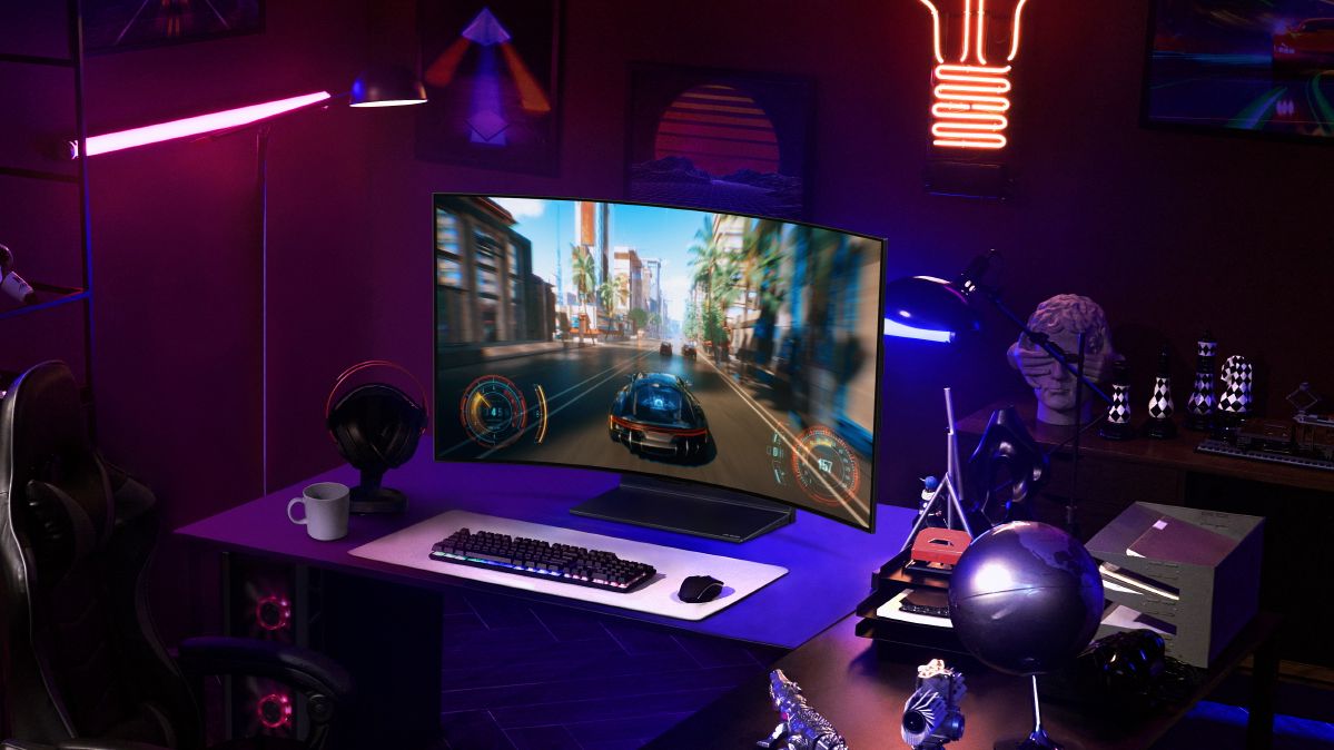 Lgs New Oled Tv Is Also A Curved Gaming Monitor But You Control The Curve Techradar 2160