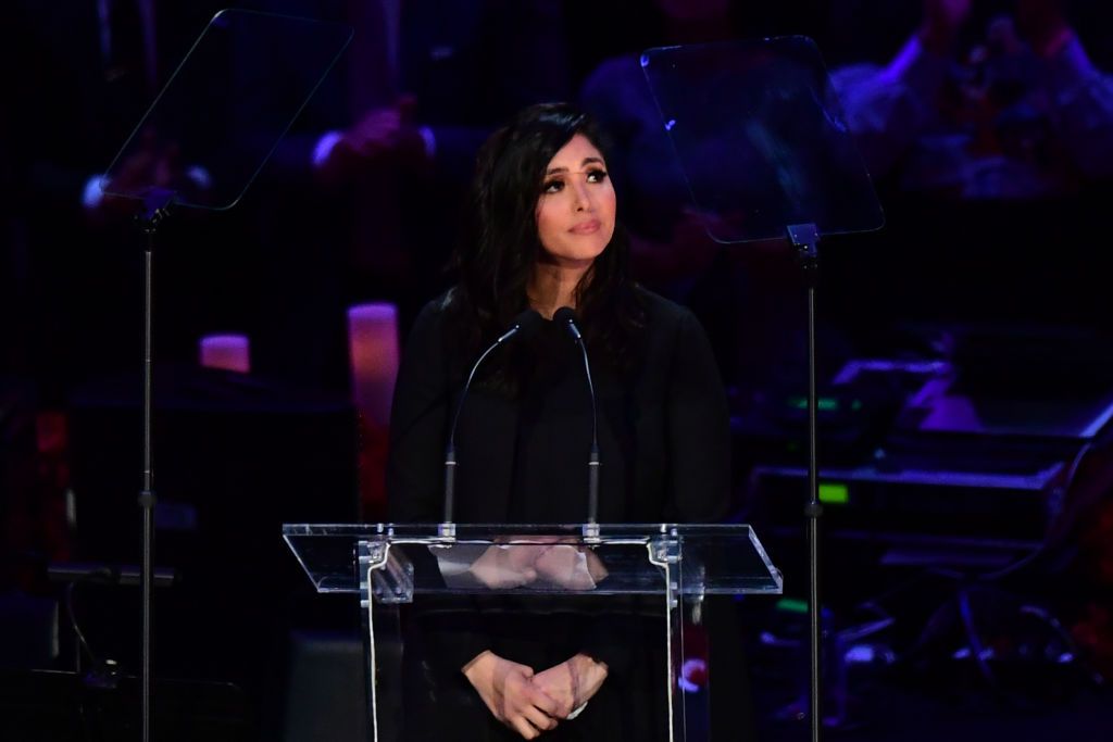 Kobe Bryant&amp;#039;s wife Vanessa Bryant arrives to speak during the &amp;quot;Celebration of Life for Kobe and Gianna Bryant&amp;quot; service at Staples Center in Downtown Los Angeles on February 24, 2020.