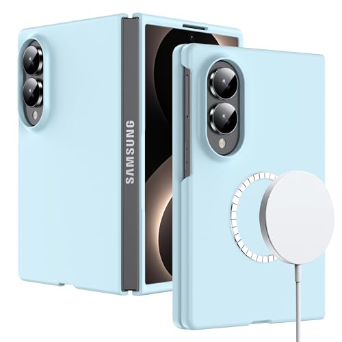 Lemxiee Magnetic Cover for Samsung Galaxy Z Fold 8 Case With Ultra-Thin Acrylic,wireless Charging Compatible & Magsafe Blue