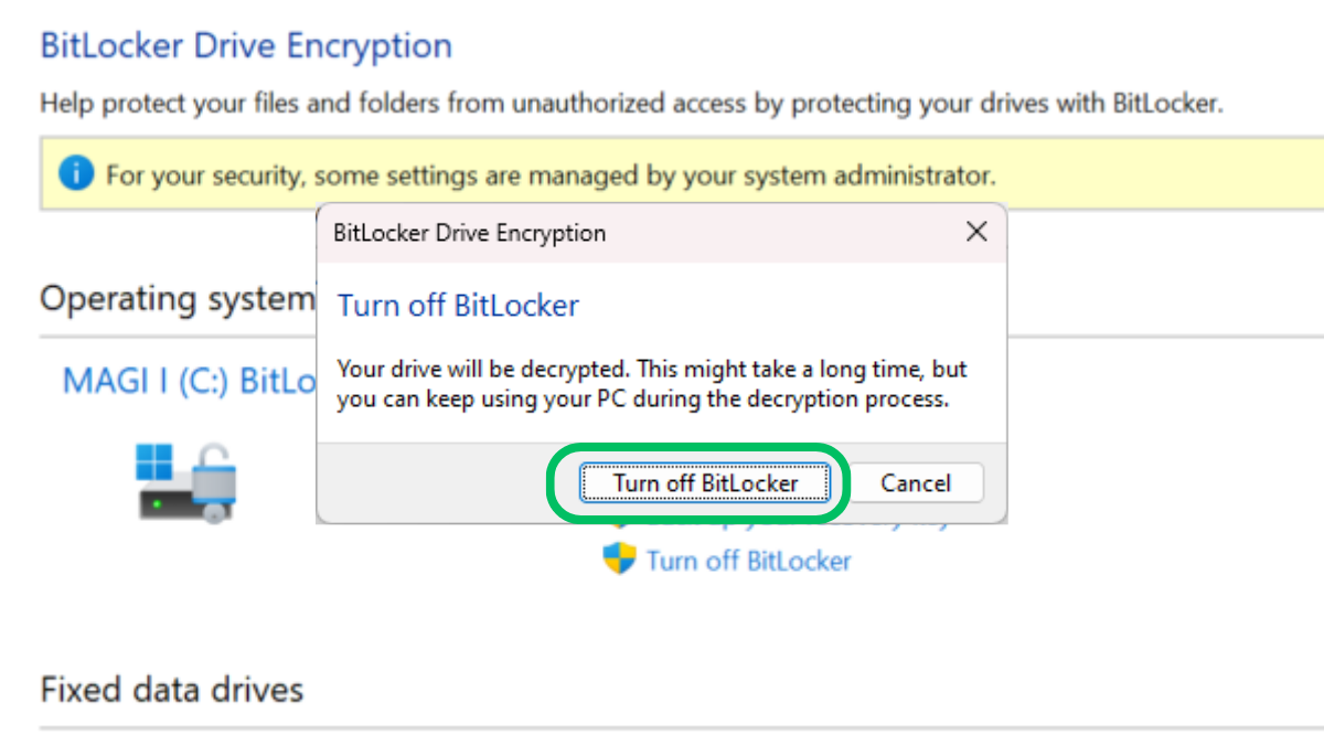 Habilitar o deshabilitar el cifrado de Bitlocker en Windows
