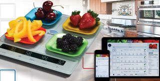 The Smart Diet Scale weighs food to allow for more precise calorie and nutrient calculations.