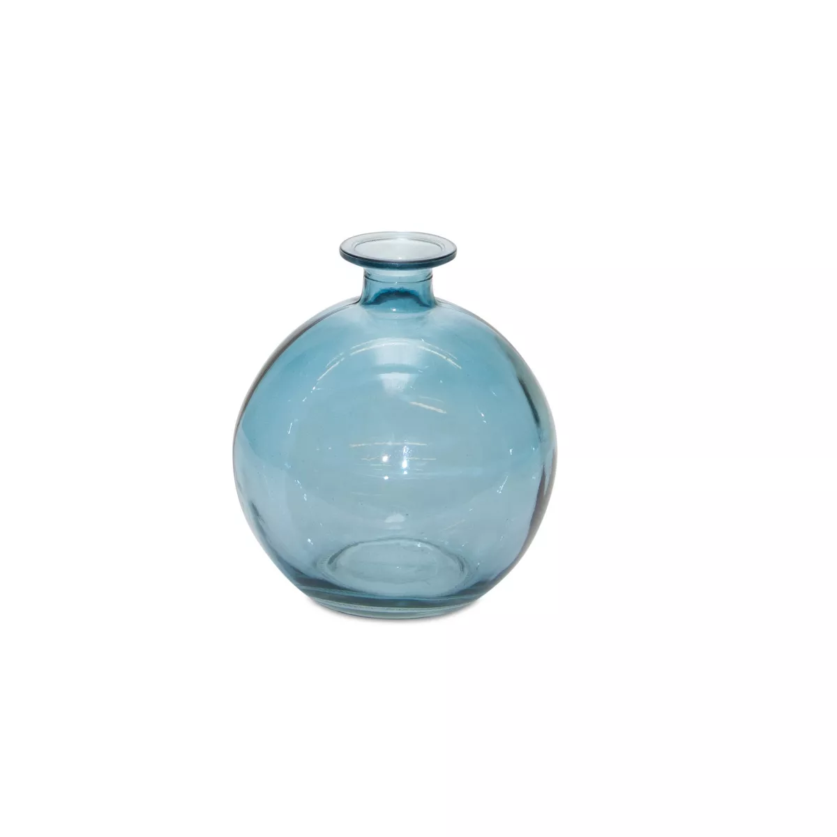 Homeroots Set of Two Blue Glass Round Table Vase