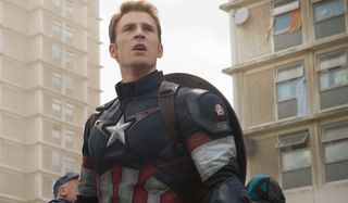 Avengers: Age of Ultron Chris Evans looking up on a mission