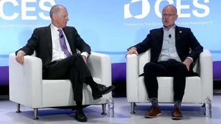 CTA President and CEO Gary Shapiro (left) and FCC Chair Brendan Carr at CES in Las Vegas.