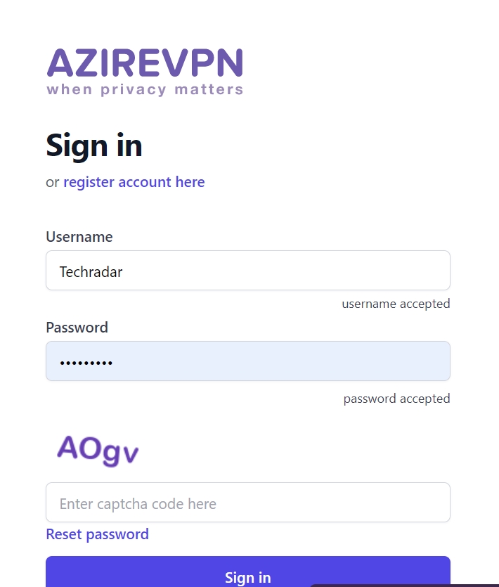 Azire VPN in action