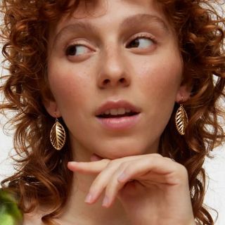 Oliver Bonas Leaf Earrings