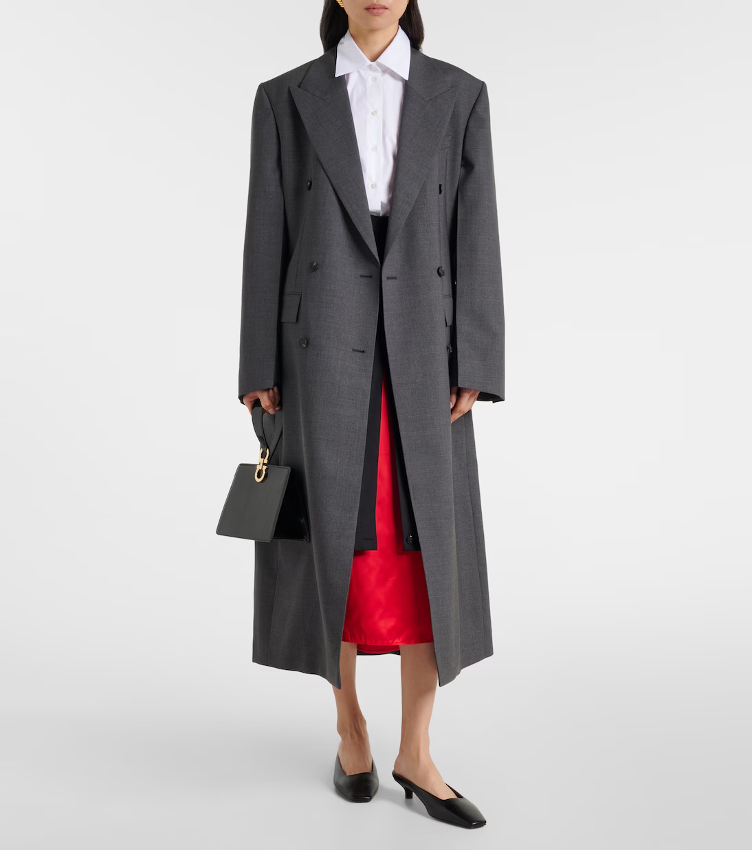 R&amp;oacute;he , Double-Breasted Virgin Wool Coat