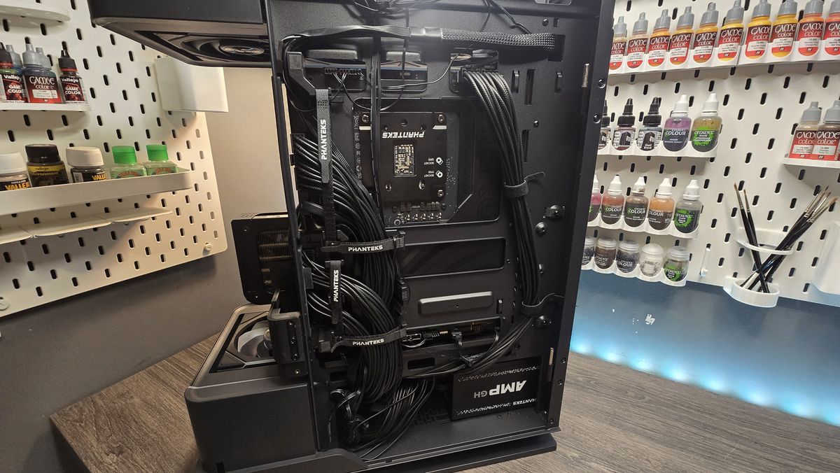 An RX 9070 XT gaming PC being built, step-by-step.