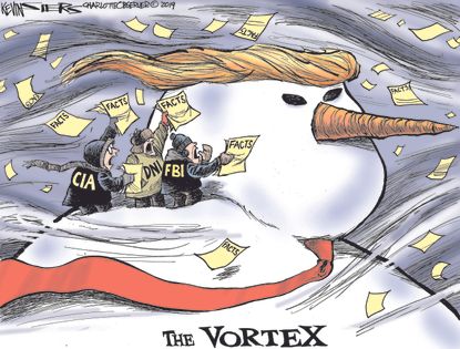 Political Cartoon U.S. Trump polar vortex FBI CIA