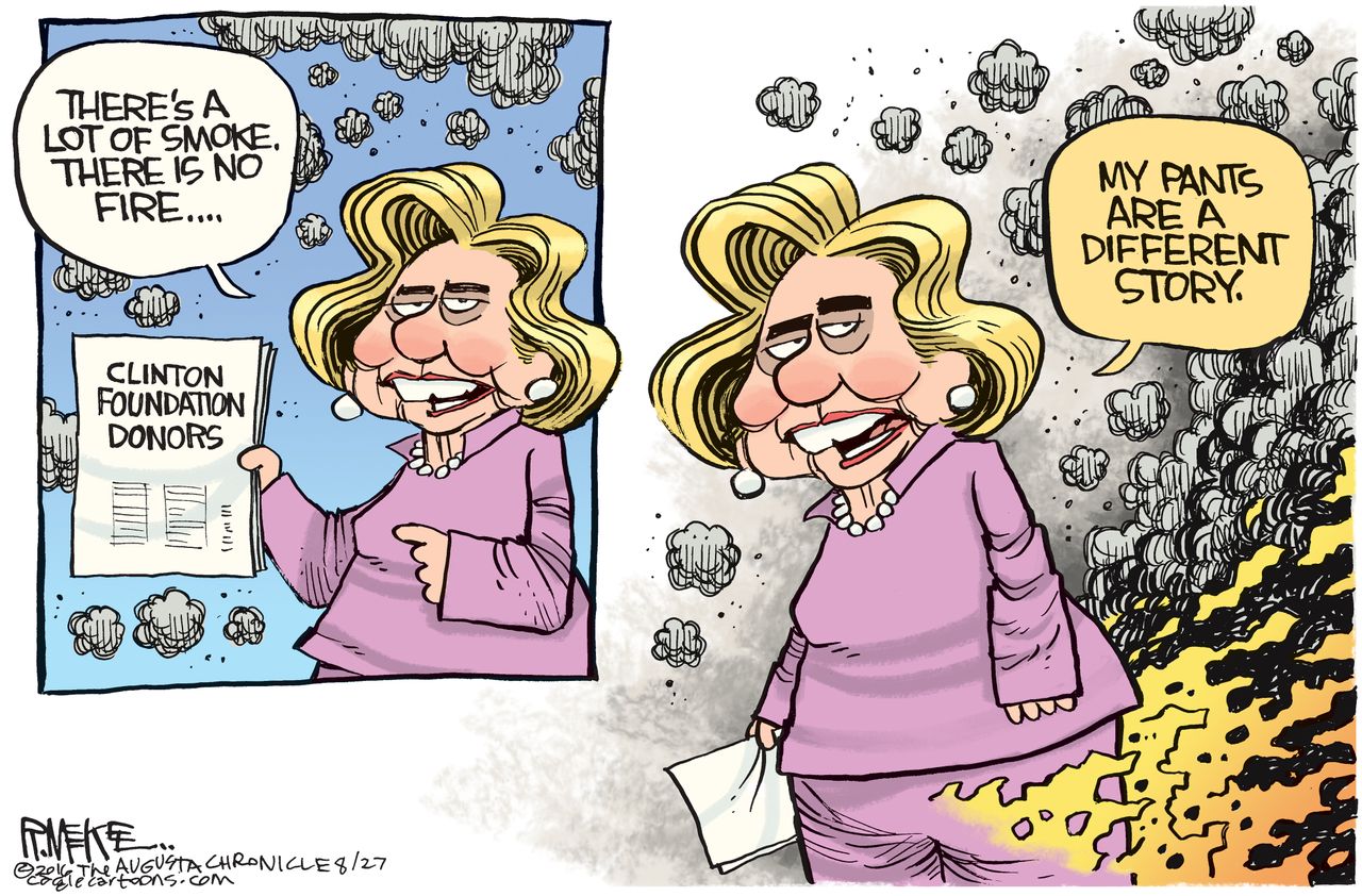 Political cartoon U.S. 2016 election Hillary Clinton