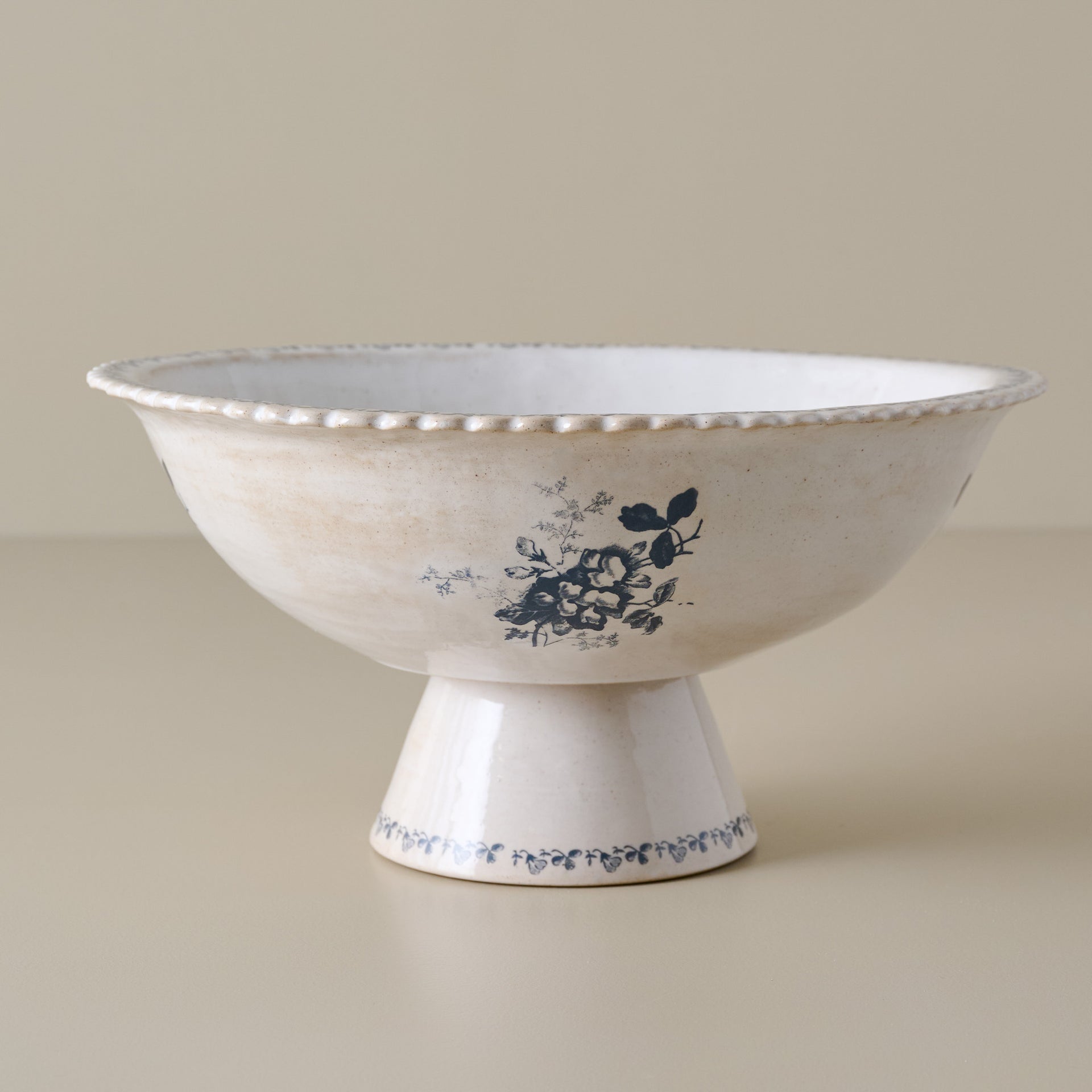 Heirloom Garden Floral Pedestal Serving Bowl