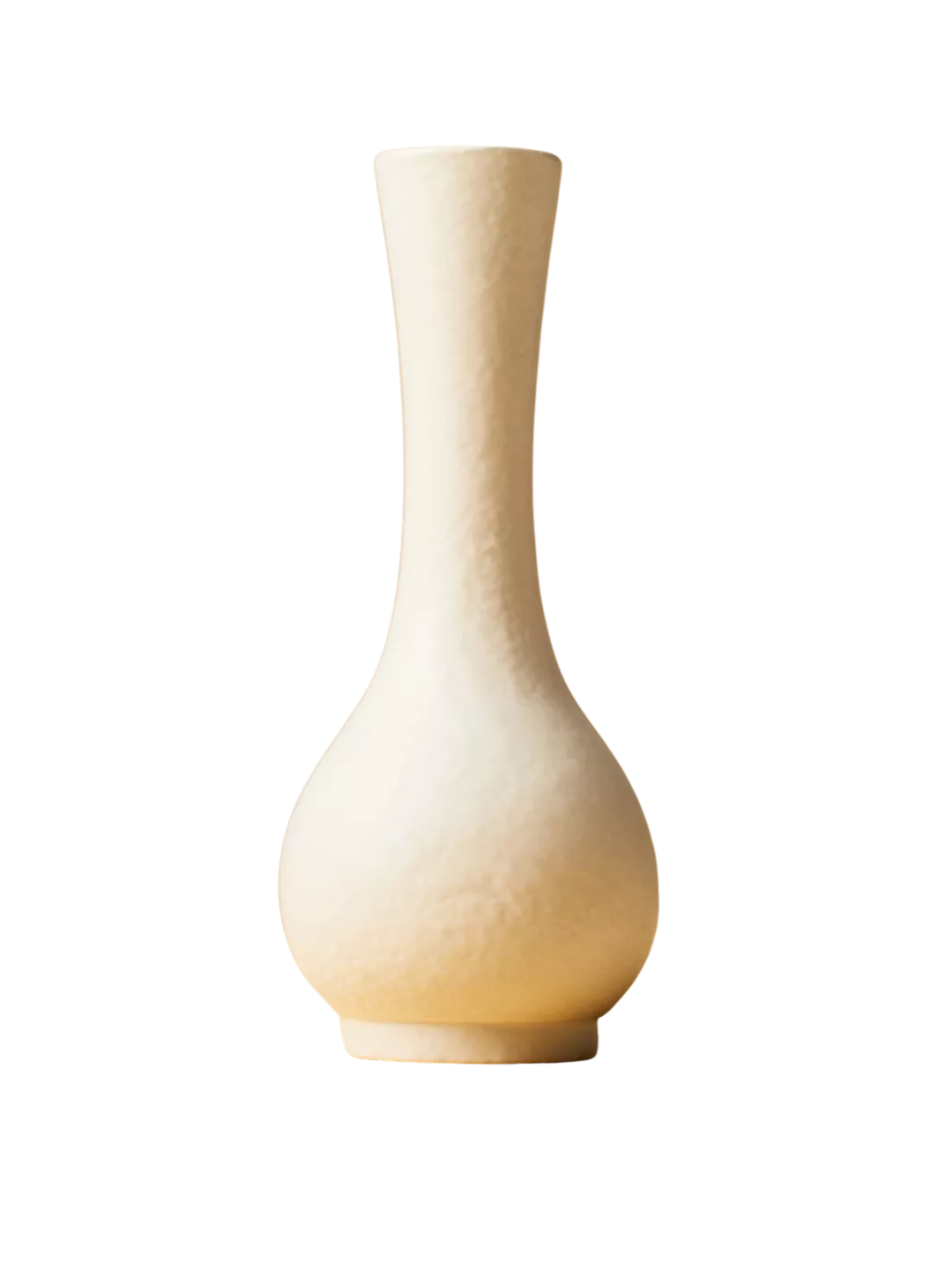 Sculptural Off-White Matte Metal Bud Vase