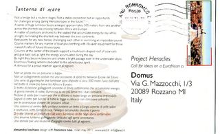 ’Lanterna Di Mare’ by Alessandro Lochiavo with Francesco Nava. The front of the postcard with text and a stamp on it.