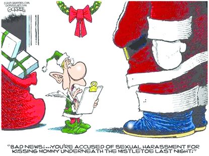Political cartoon U.S. Christmas sexual harassment