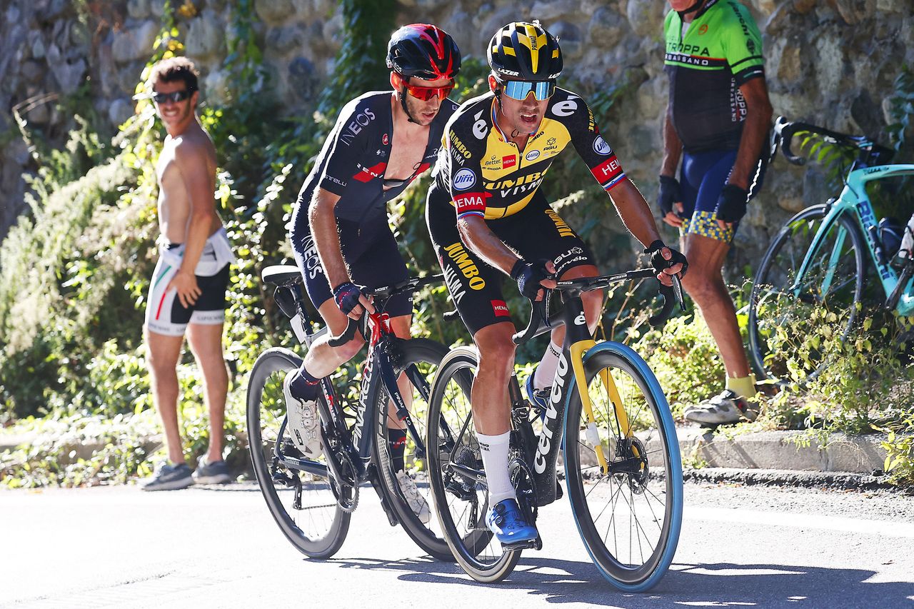 Milano Torino 2021 102nd Edition Magenta Torino Superga 190 km 06102021 dam Yates GBR Ineos Grenadiers Primoz Roglic SLO Jumbo Visma photo Luca BettiniBettiniPhoto2021