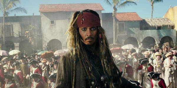 Johnny Depp as Jack Sparrow in Pirates of the Caribbean: Dead Men Tell No Tales