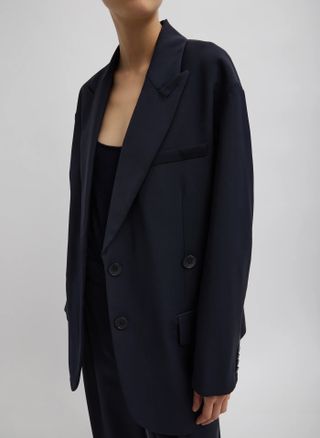 Wool women's navy blazer