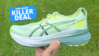 the Asics Gel-Kayano 31 in the Cool Matcha Celadon colorway