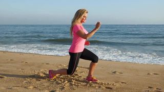 Christianne Wolff demonstrates the lunge walk exercise
