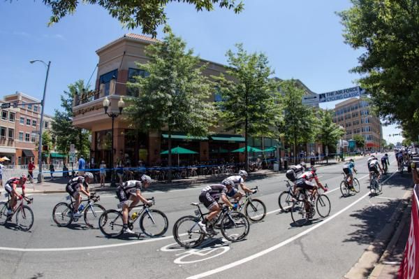 The men head onto the front side stretch.
