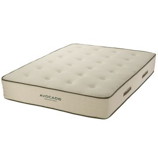 A king size Avocado Green mattress with green piping 