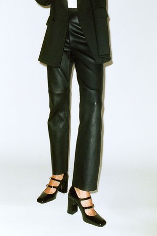 Straight Leather Trousers