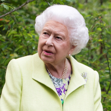 Queen Elizabeth II in green coat
