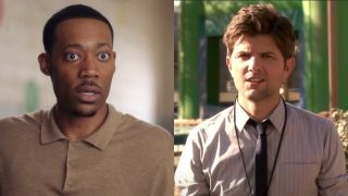 Tyler James Williams as Gregory on Abbott Elementary and Adam Scott as Ben Wyatt on Parks and Recreation.
