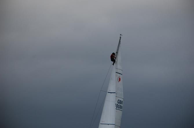 The skies were grey when Team Sky took to sea