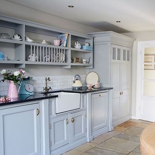 kitchen with white walls and white cabinet