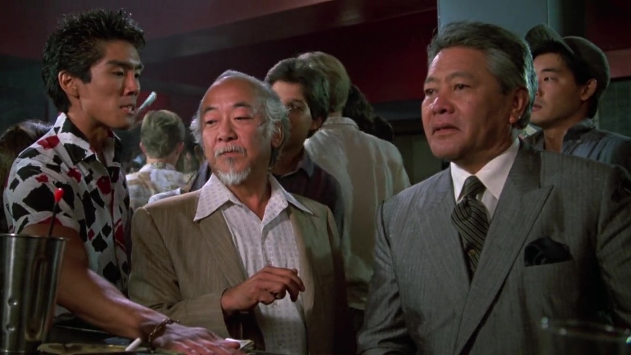 Mr. Miyagi and Sato in The Karate Kid Part Two