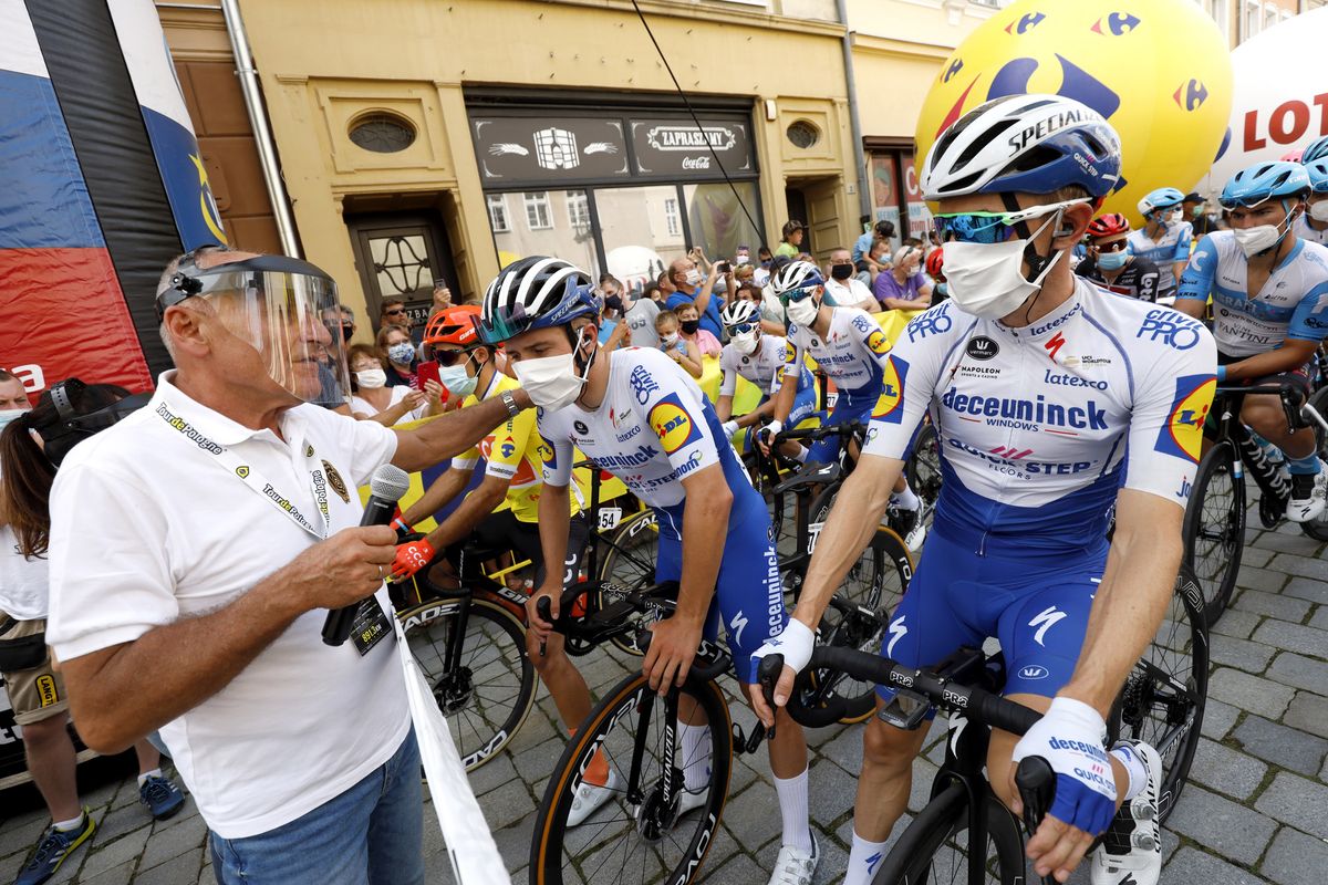 Tour De Pologne 2020 76th Edition 2nd Stage Opole Zabrze 1515 km 06082020 1997 km Remco Evenepoel BEL Deceuninck Quick Step James Knox GBR Deceuninck Quick Step Czeslaw Lang photo Ilario BiondiBettiniPhoto2020