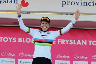 Ellen van Dijk won the opening stage of the Bloeizone Frysland Tour