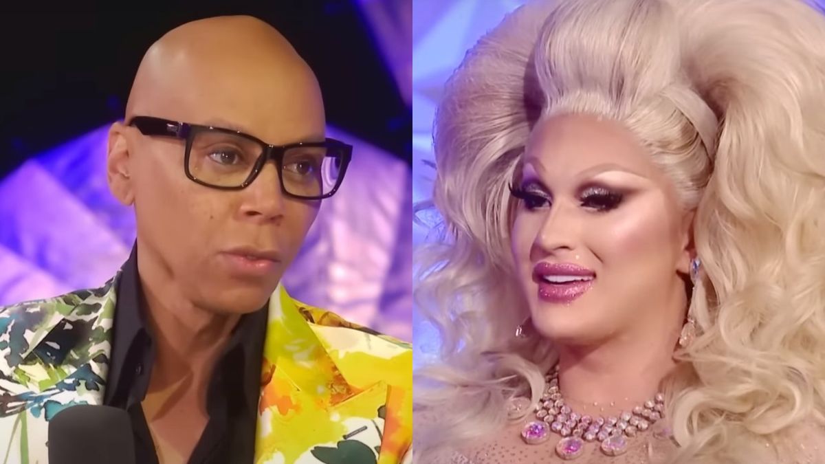 Side by side of RuPaul and The Vivienne on various episodes of RuPaul&#039;s Drag Race.