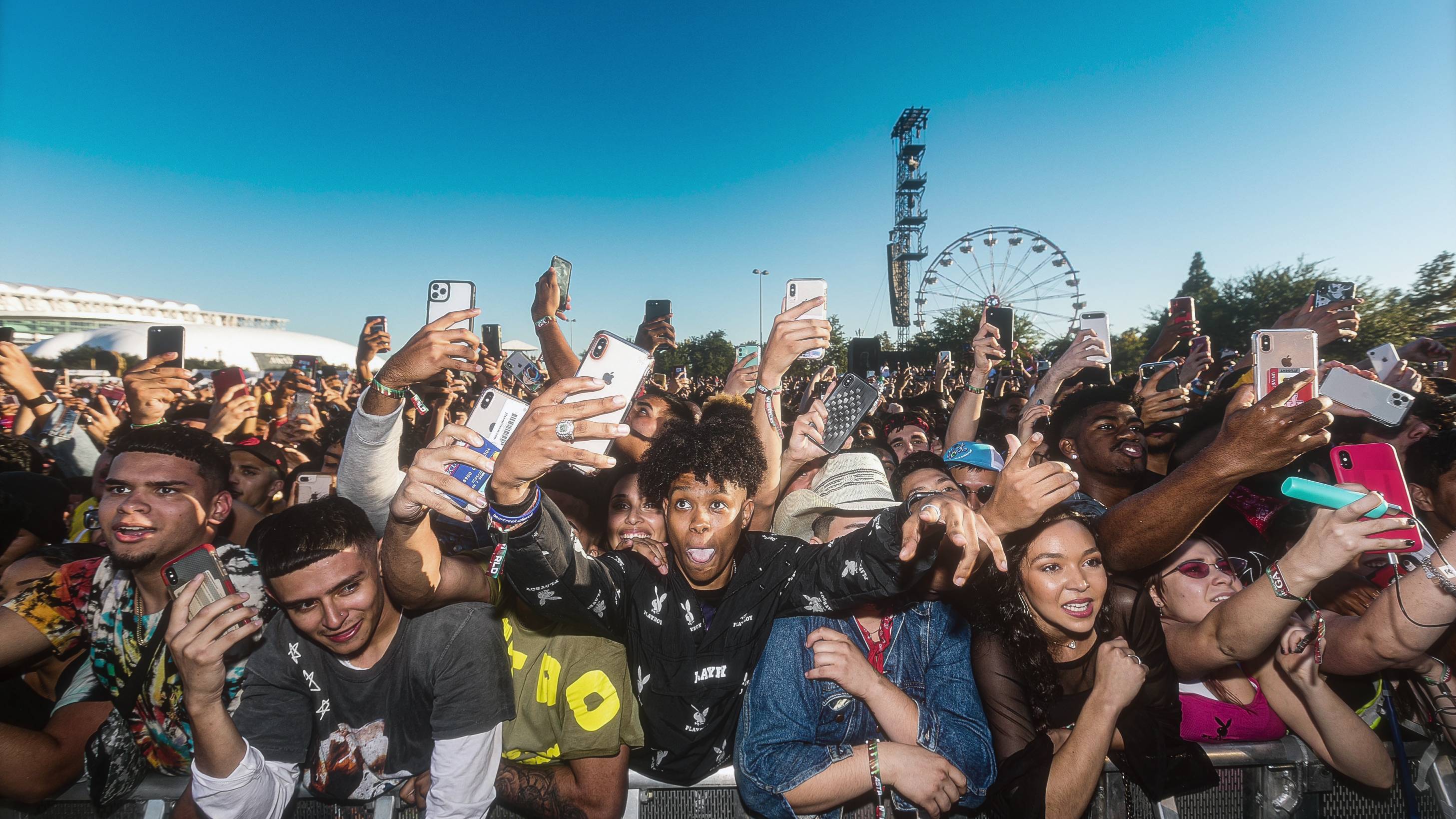 Partygoers at Astroworld in Netflix documentary The Astroworld Tragedy.
