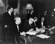 Ernest Bevin Signs Marshall Plan Document