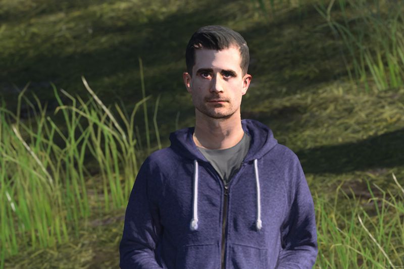 Gran Turismo screenshot showing a low quality character model
