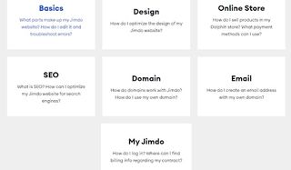 Jimdo review: screenshot of options on Jimdo account page