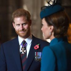 Prince Harry and Princess Kate attend the ANZAC Day service of Commemoration and Thanksgiving at Westminster Abbey in 2019