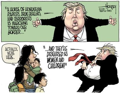 Political cartoon U.S. Trump Honduras immigration