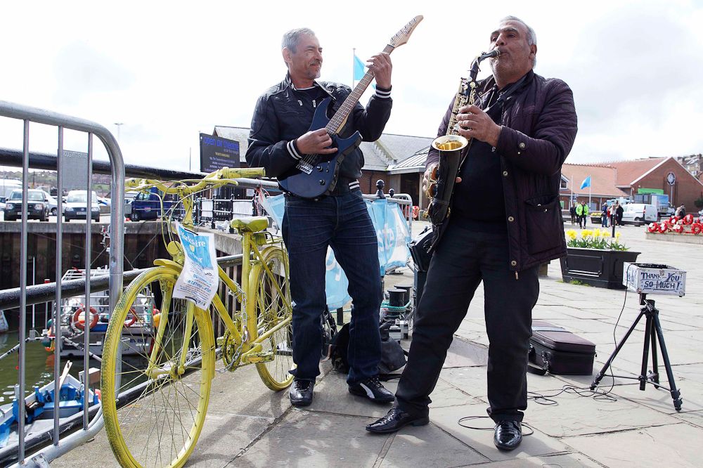 A little music helped pass the time waiting for the race.
