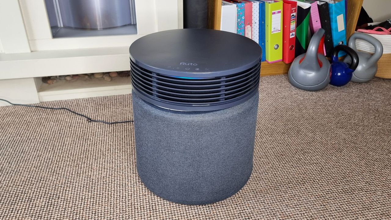 The Blueair Blue Signature air purifier being tested by our reviewer