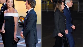 Carole Middleton appeared to borrow one of Kate Middleton's velvet clutch bags