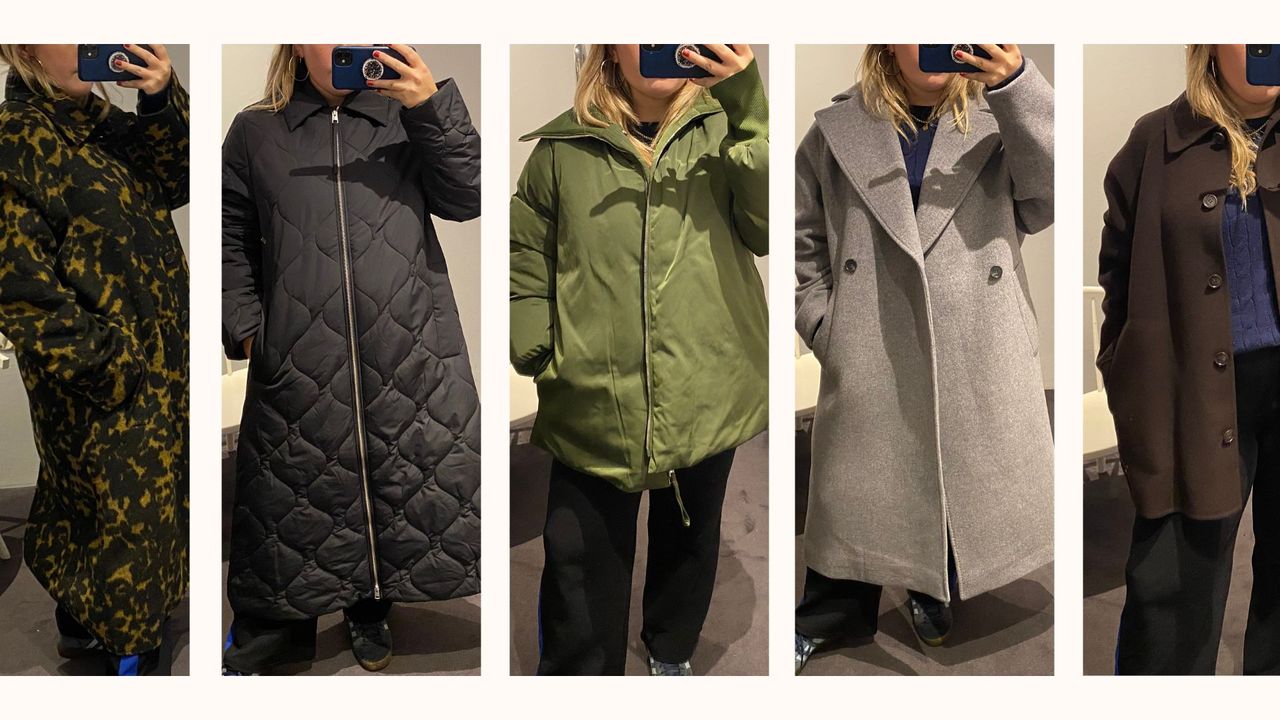 composite of the best cos coats we tried on for winter 2023