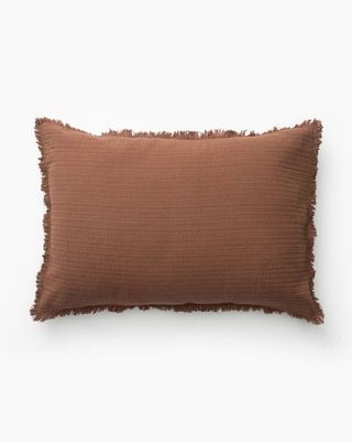 Brown rectangle bed pillow
