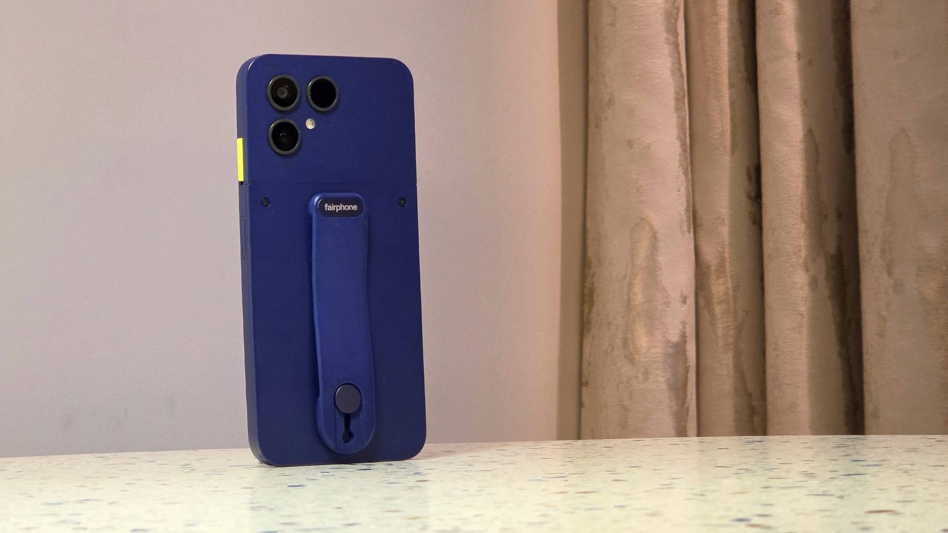 The Fairphone 6 Plus on a table.