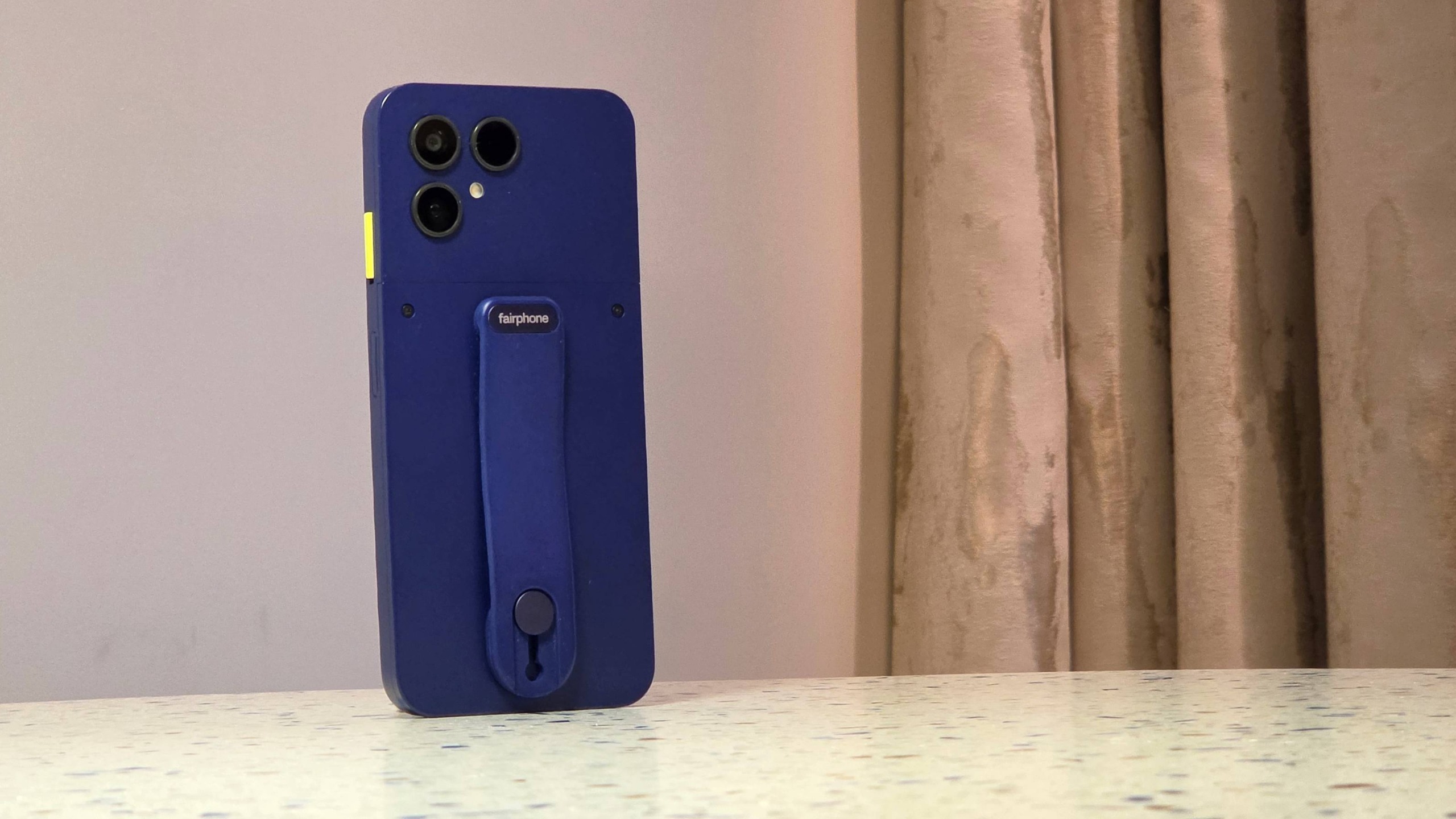 The Fairphone 6 Plus on a table.