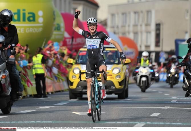 Petr Vakoč (Omega Pharma-Quick Step) crosses the line
