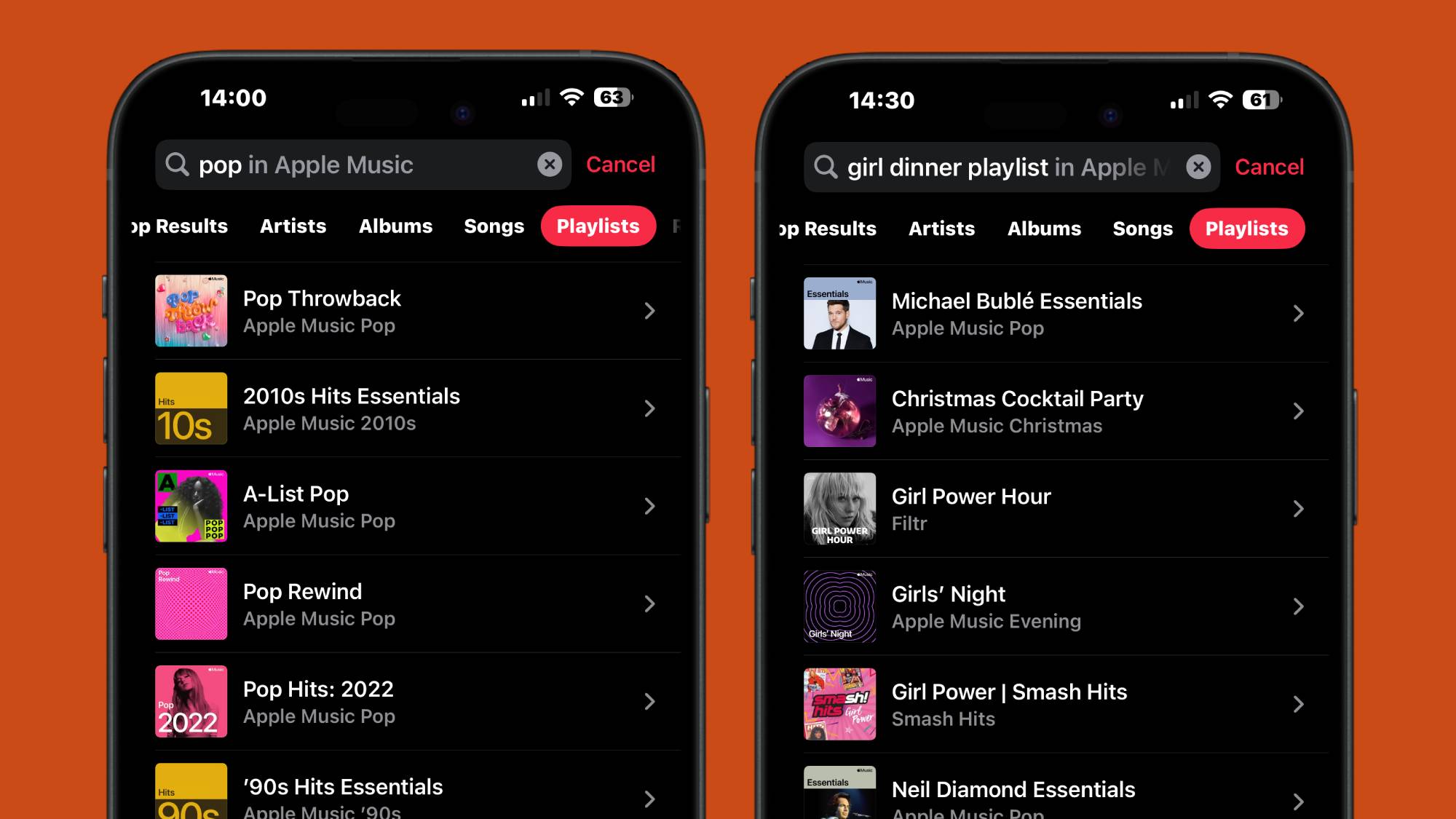 Apple Music's screening screen plans showing a list of reading lists